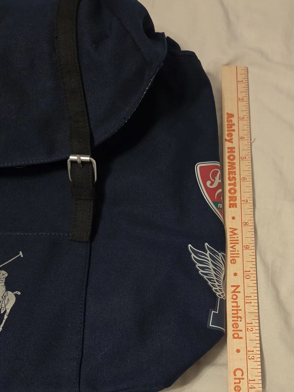Polo Ralph Lauren Fragrances Navy Canvas Backpack GWP Logo Varsity RARE